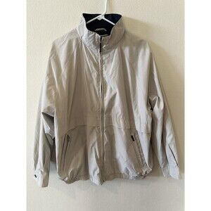 Vtg Tehama Bomber Men's Faux Suede Jacket Beige Size XL Lined Lightweight